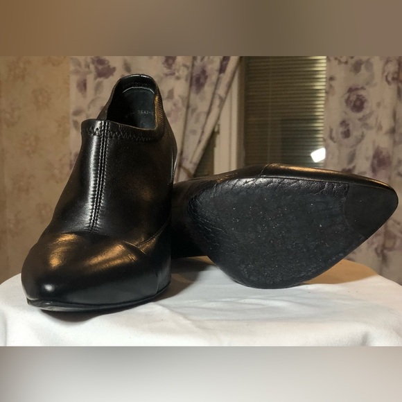 Pedro Garcia Black Leather Heeled Ankle Booties 38/8 - Picture 5 of 5